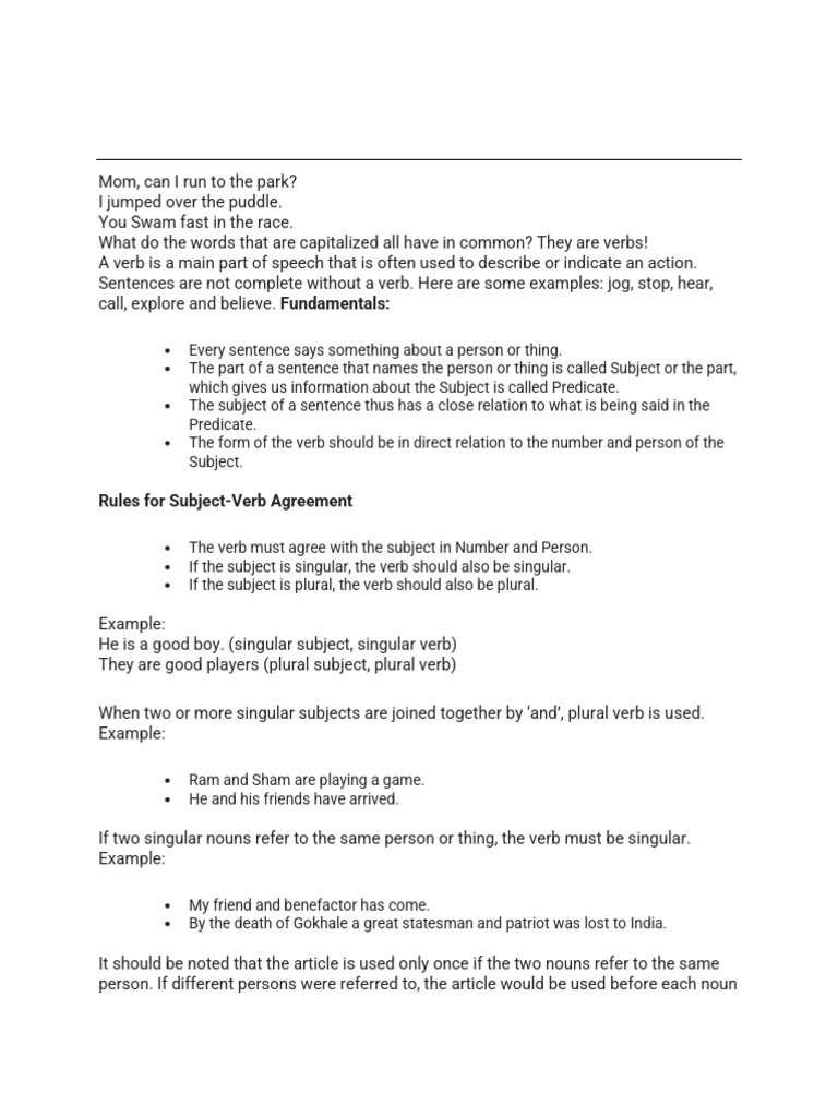 SV Agreement | PDF | Grammatical Number | Subject (Grammar)