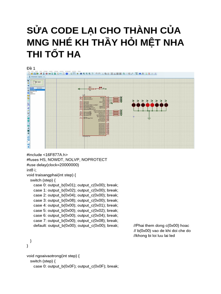 Sửa Code Lại Cho Thành Của Mng Nhé Kh Thầy Hỏi Mệt Nha Thi Tốt Ha | PDF