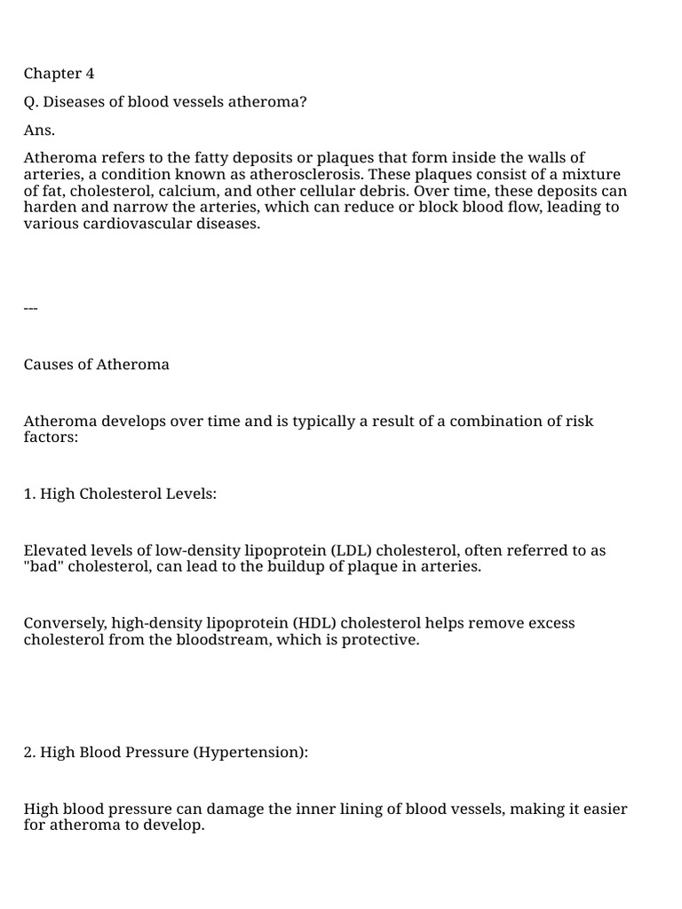 Chapter 4 Pathology Pdf Atherosclerosis Hypertension