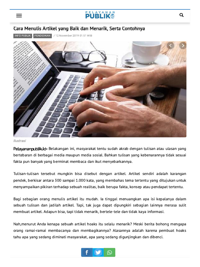Cara Menulis Artikel Yang Baik Dan Mena.. | PDF