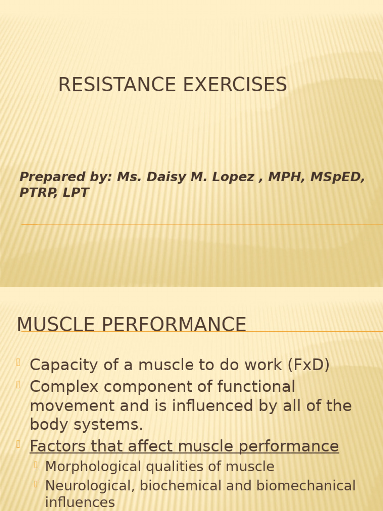 Resistance Exercises | PDF | Strength Training | Muscle Contraction