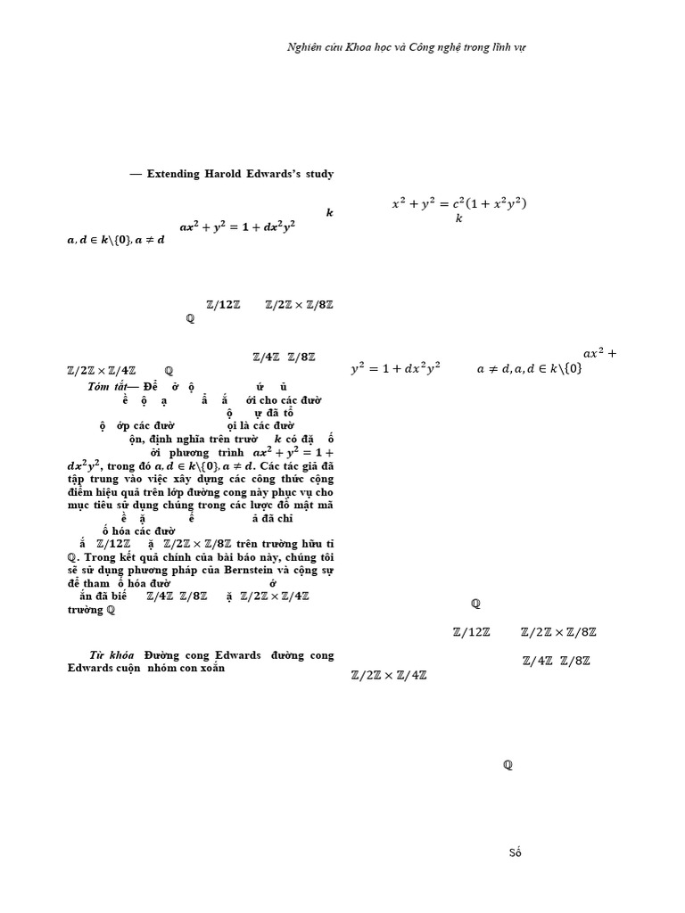 Parameterization of Edwards Curves | PDF | Field (Mathematics) | Group ...