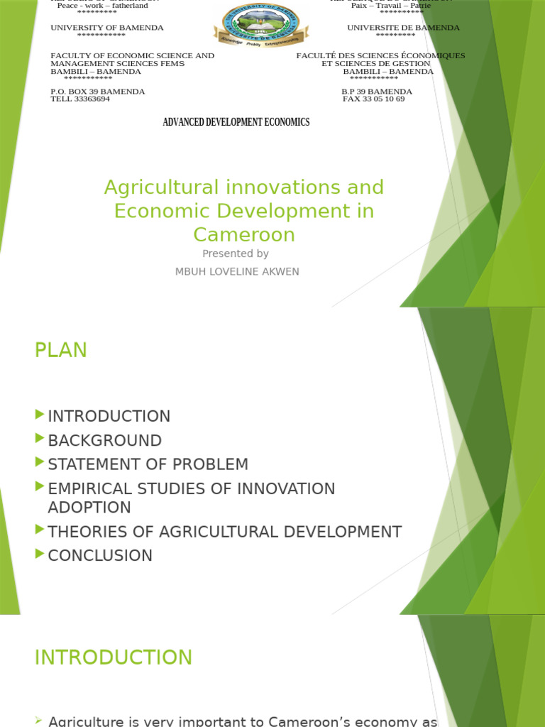 Agricultural Innovations in Cameroon | PDF | Agriculture | Innovation