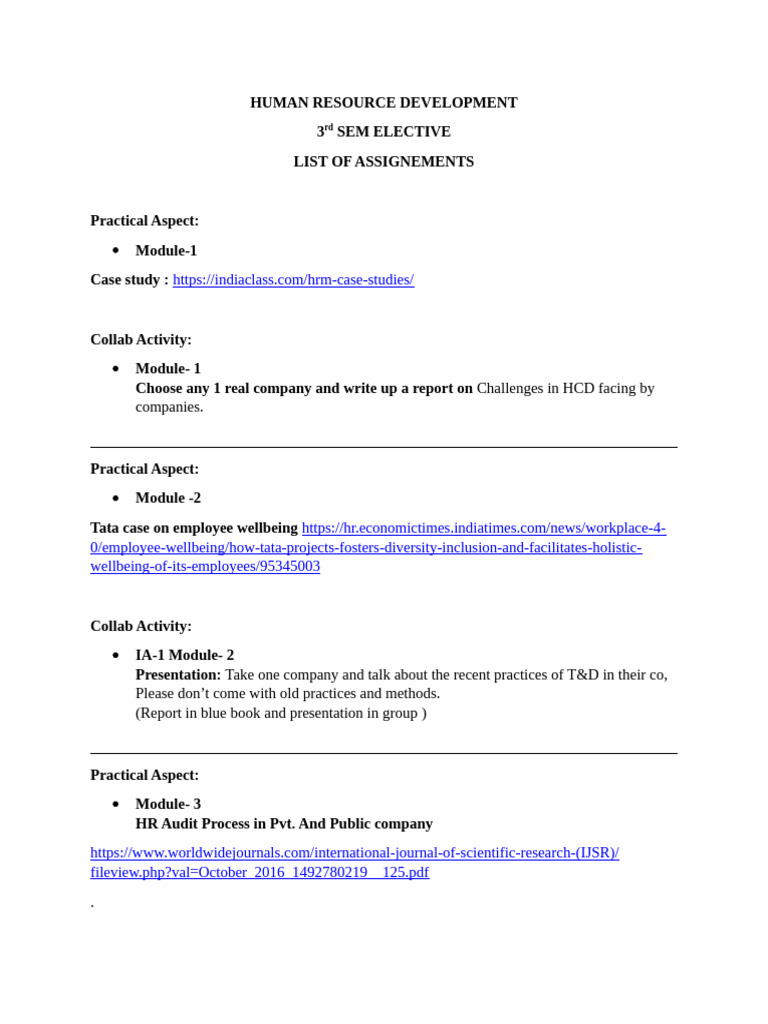 HRD Assignment | PDF