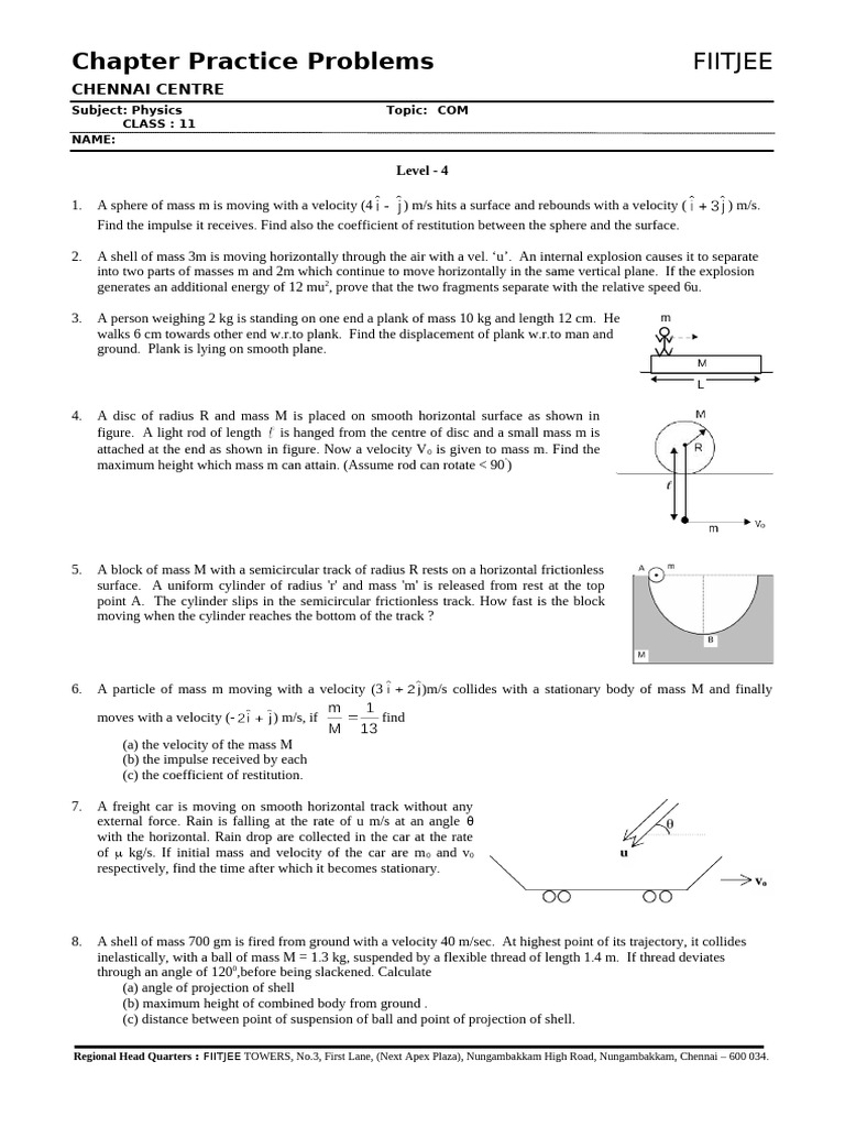 Physics Practice Problems for Class 11 | PDF | Mass | Applied And ...