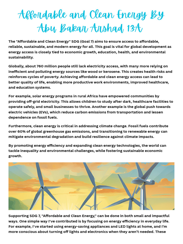 MSC Project by Abu Bakar 13a | PDF | Sustainable Energy | Renewable Energy