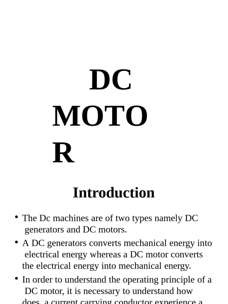 Understanding DC Motors and Their Operation | PDF | Electric Motor ...