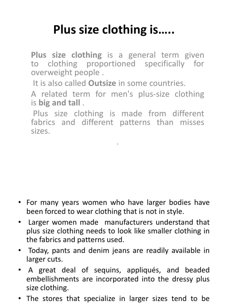 Plus Size Clothing Is, PDF, Clothing