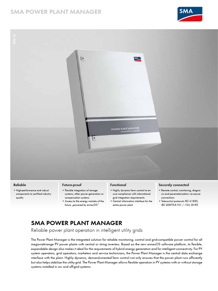 SMA Power Plant Manager Overview | PDF | Electrical Grid | Power Station