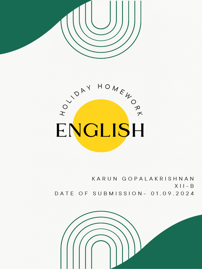 White Green Yellow Modern Portfolio Cover Page A4 Document | PDF