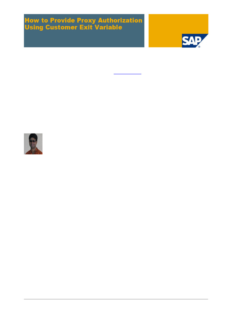 Proxy Authorization with Customer Exit Variable | PDF | Software ...