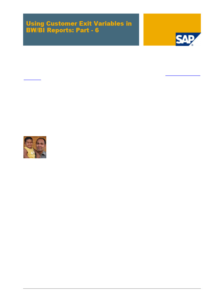 Using Customer Exit Variables in BW Reports_3a Part - 6 | PDF ...