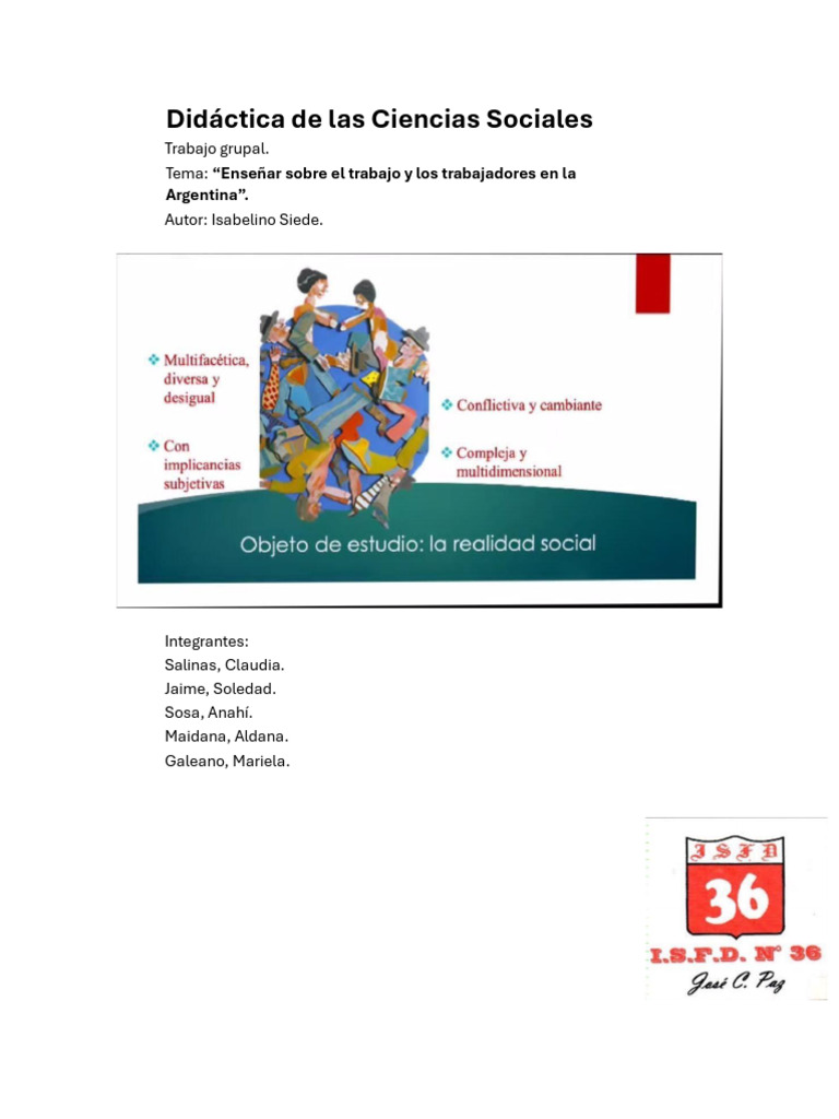 Enseñar Trabajo en Ciencias Sociales | PDF | Enseñando | Plan de estudios