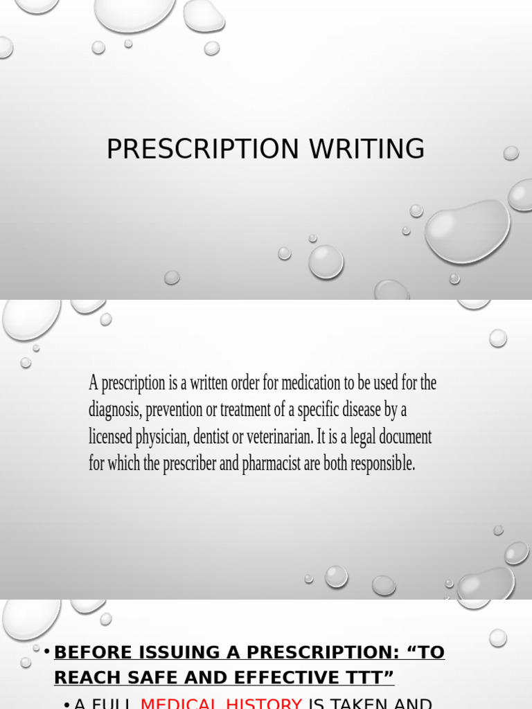 Key Elements of Prescription Writing | PDF | Prescription Drugs | Over ...