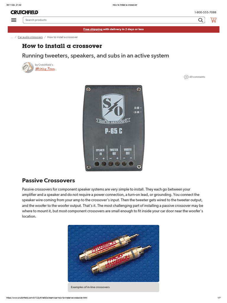 How To Install A Crossover | PDF | Loudspeaker | Amplifier