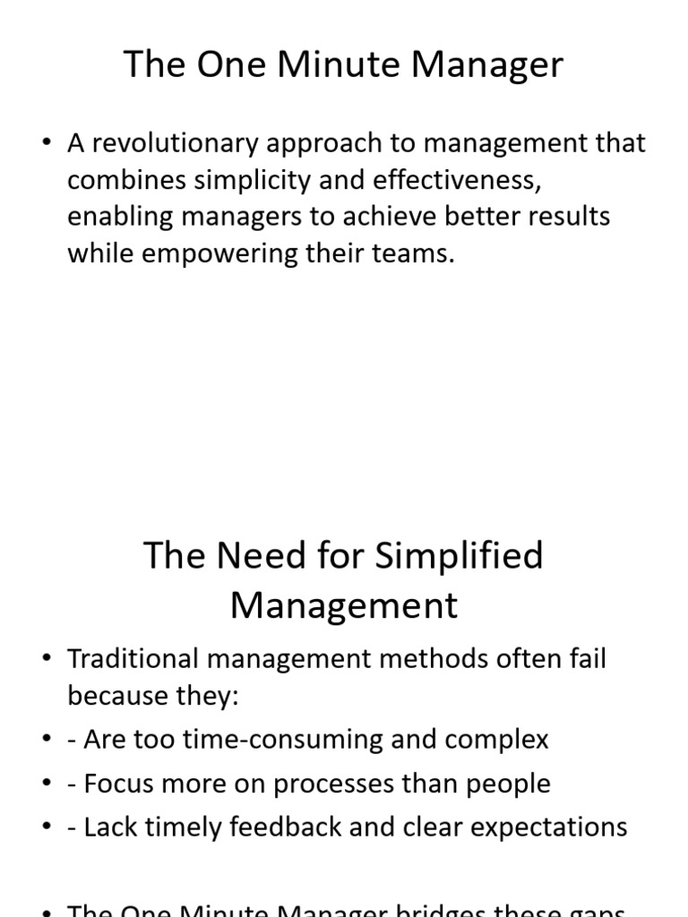 @1one Minute Manager Enhanced Presentation | PDF