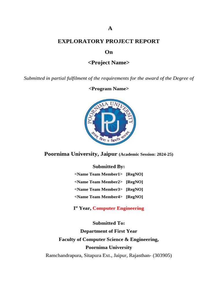 Exploratory Project Report Format 2024-28 Batch | PDF | Statistical ...