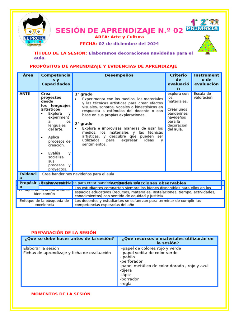 Sesion Arte - Decoraciones Navideñas para El Aula | PDF | Salón de ...