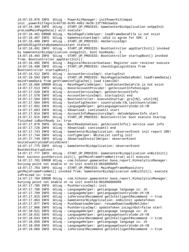 GameCenter Startup Process Log | PDF | Software Development | Cyberspace