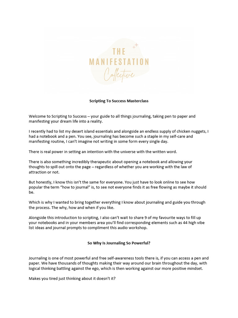 Journaling for Manifestation Success | PDF | Thought | Forgiveness