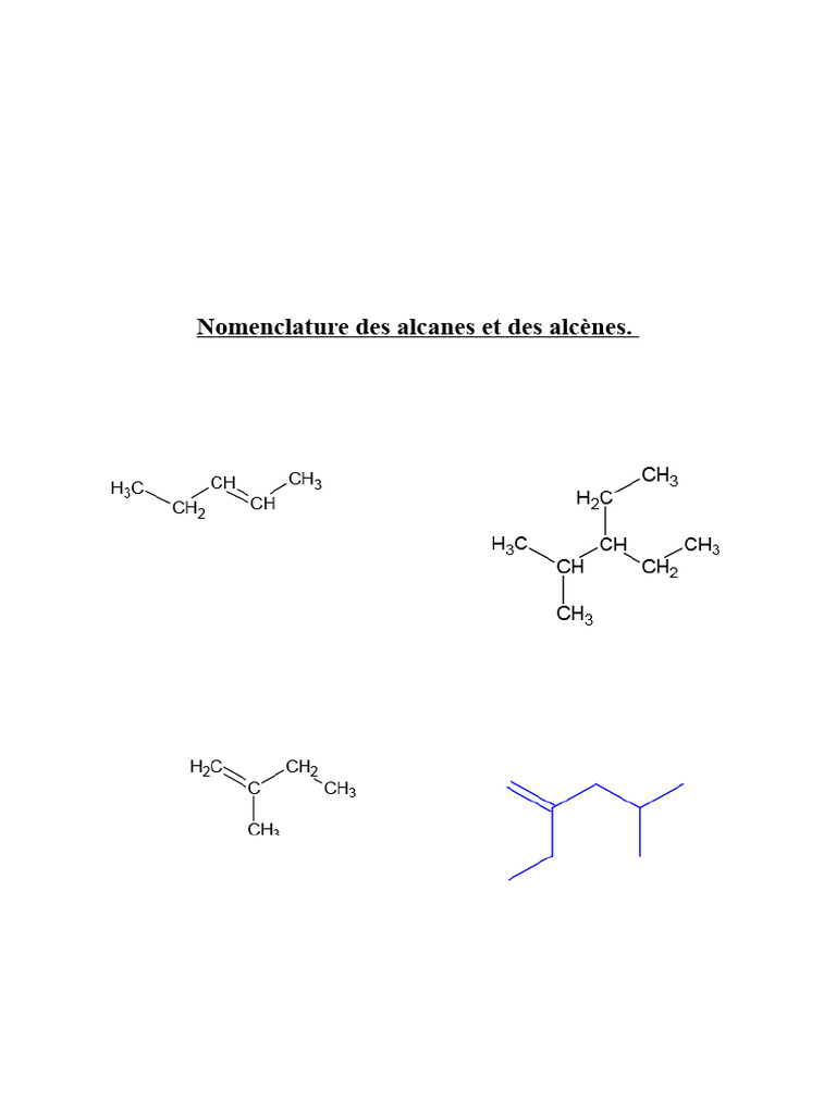 Nomenclature des Alcanes et Alcènes | PDF | Alcane | Isomère