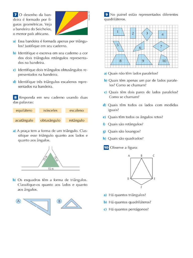Exercícios de Geometria - 6 Ano - Polígonos | PDF