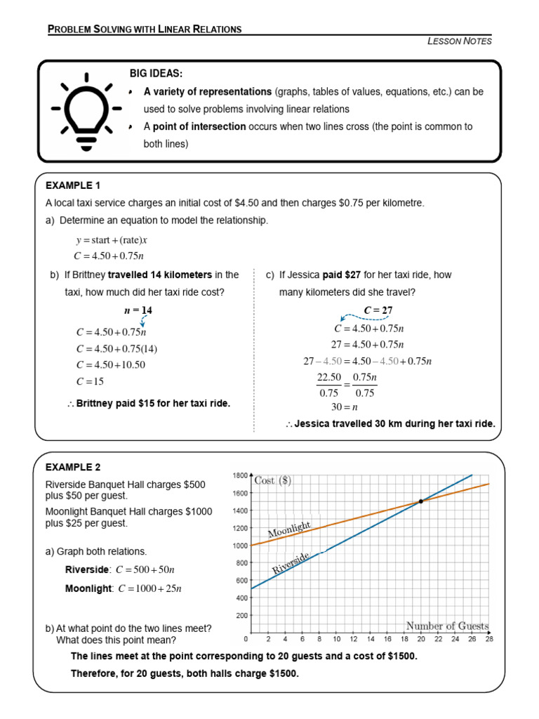Problem Solving with Linear Relations | PDF | Applied Mathematics