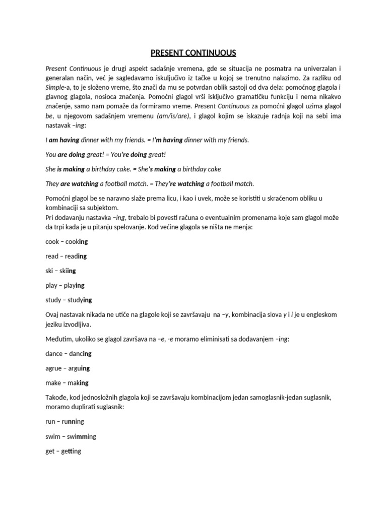 File 05 Present Continuous | PDF