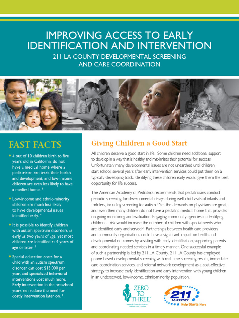 Early Developmental Screening in LA County | PDF | Autism Spectrum ...