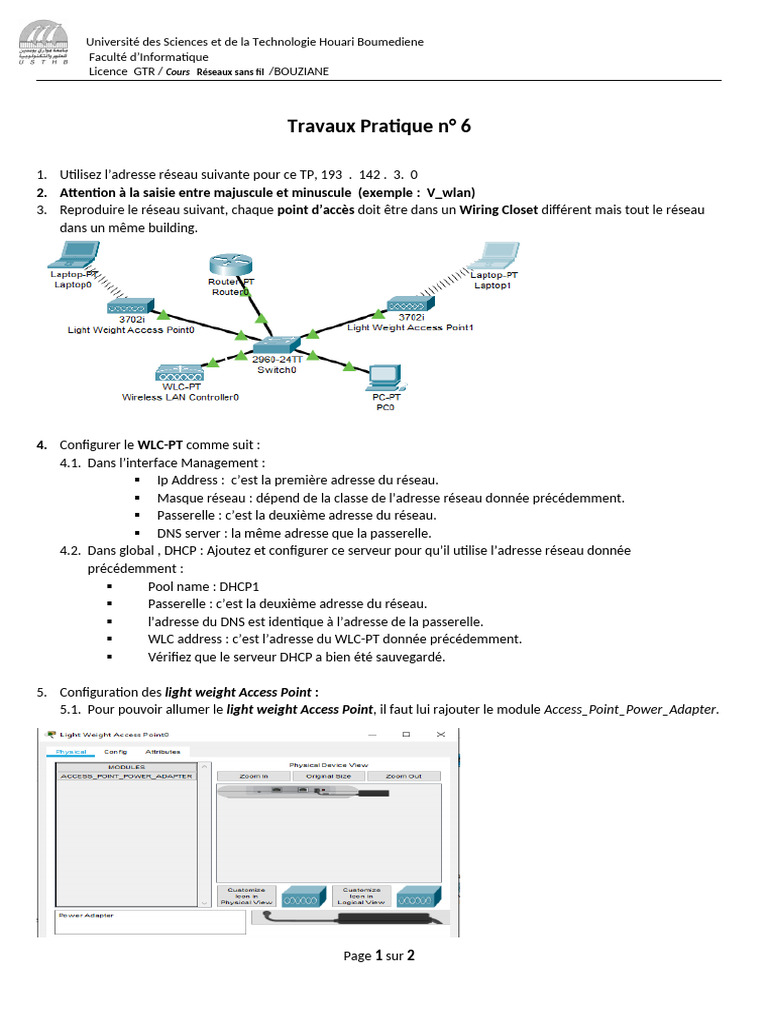 Configuration de Réseaux Sans Fil TP6 | PDF | Informatique | Informatique