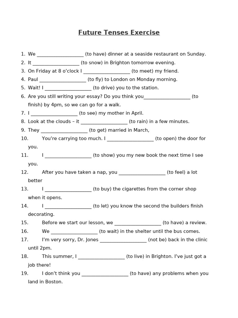 future-tenses-exercise-pdf