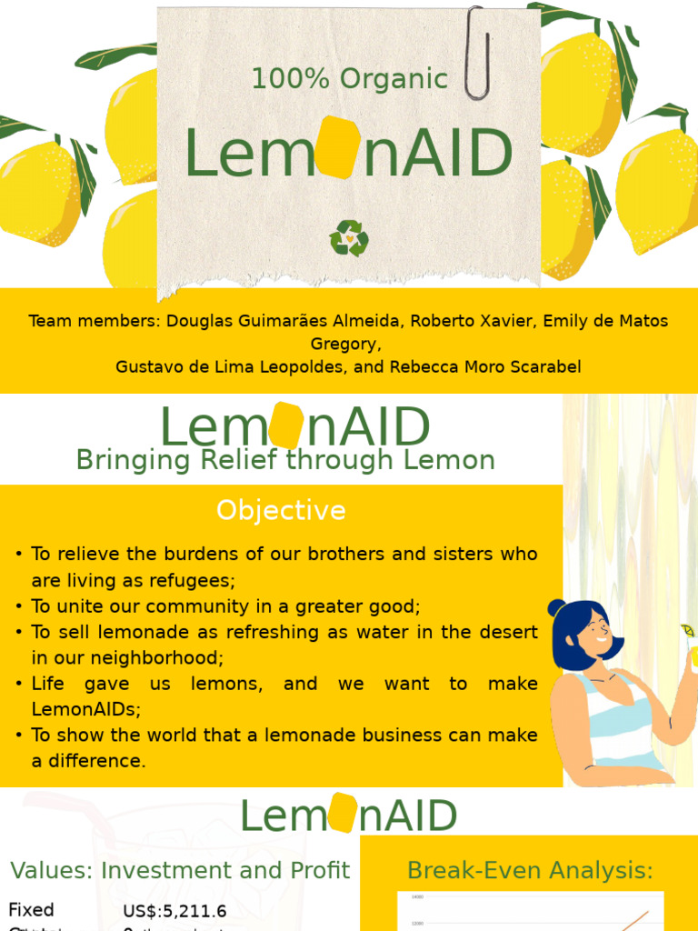LemonAID: Profitable Organic Lemonade for Refugee Relief | PDF