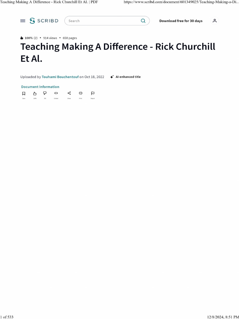 Teaching Making a Difference PDF | PDF