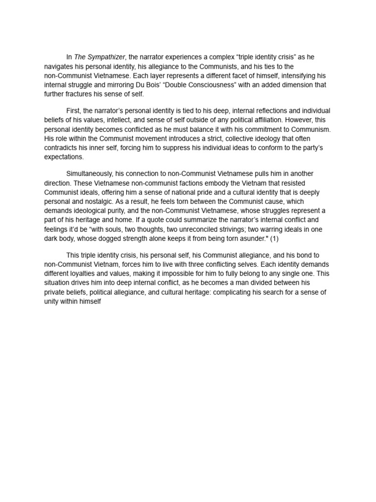 Sympathizer Triple Identity | PDF