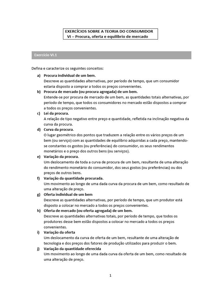 Conceitos de Procura e Oferta no Mercado | PDF | Demanda | Oferta e procura