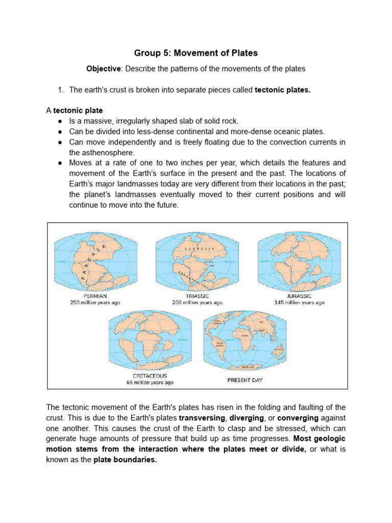 Tectonic Plate Movement Patterns Explained | PDF