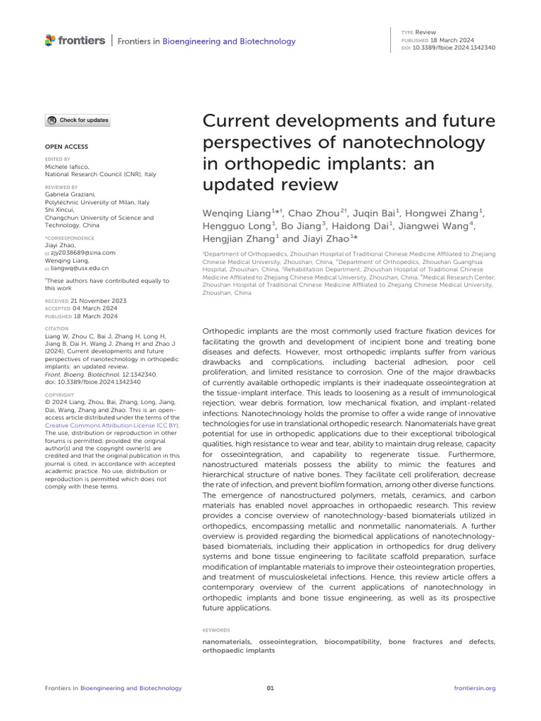 Current Developments and Future Perspectives of Nanotechnology in ...