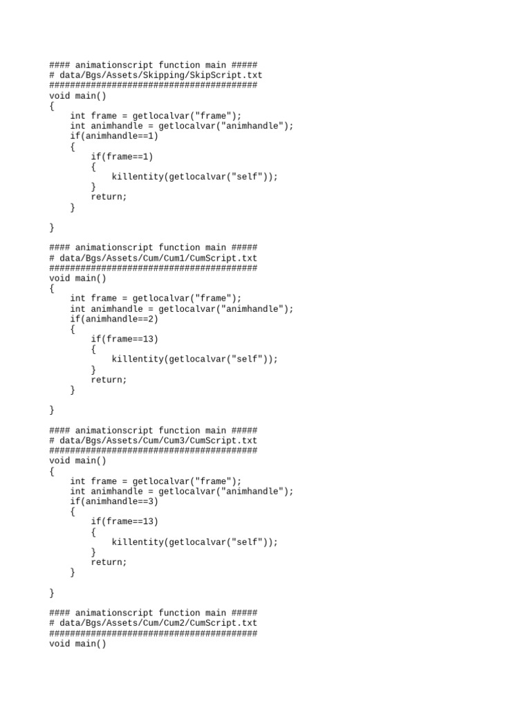 Animation Scripts for Game Entities | PDF | Computer Programming ...