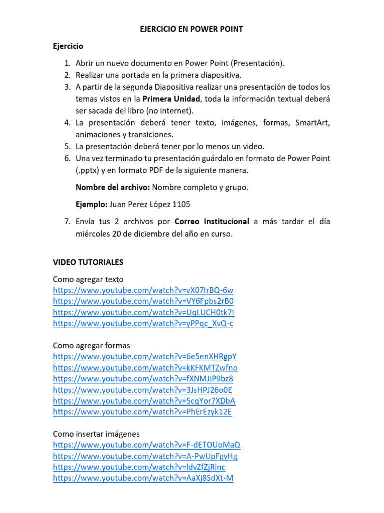 Ejercicios en Power Point | PDF