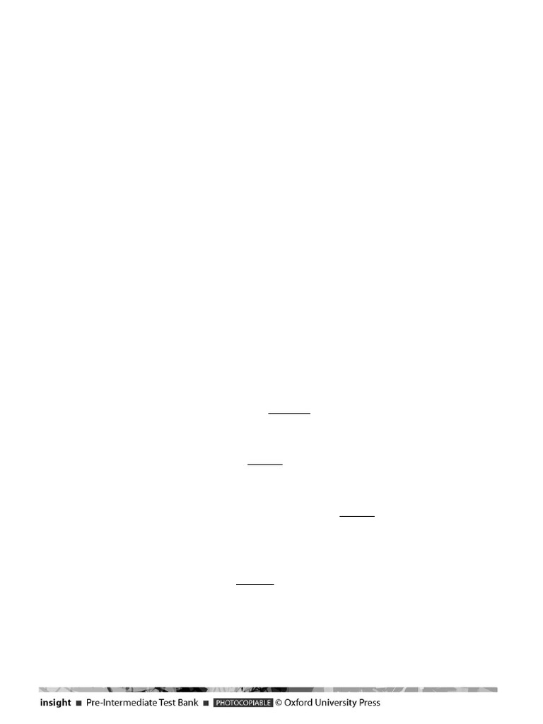 Unit 5 Vocabulary and Grammar Test B | PDF | Grammar | Syntax