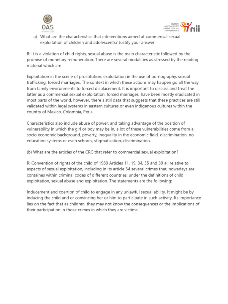 Characteristics of Child Sexual Exploitation | PDF