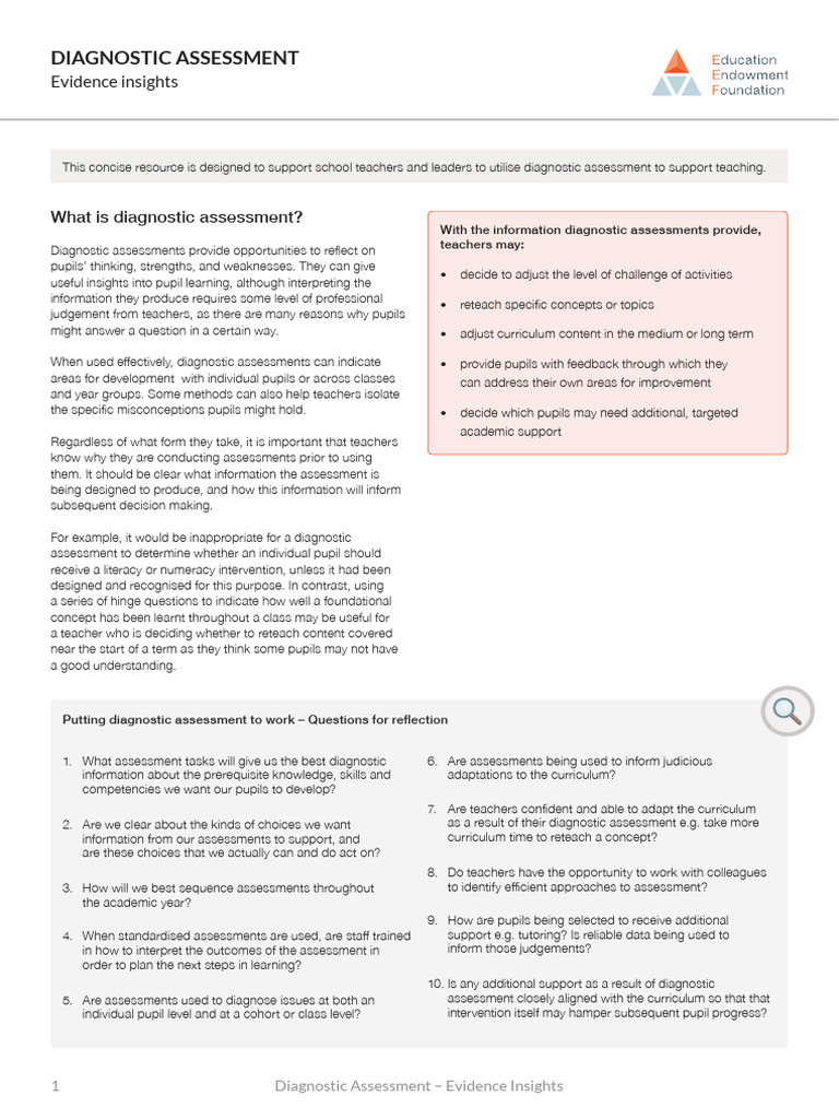 Diagnostic_Assessment_Tool | PDF | Educational Assessment | Teachers