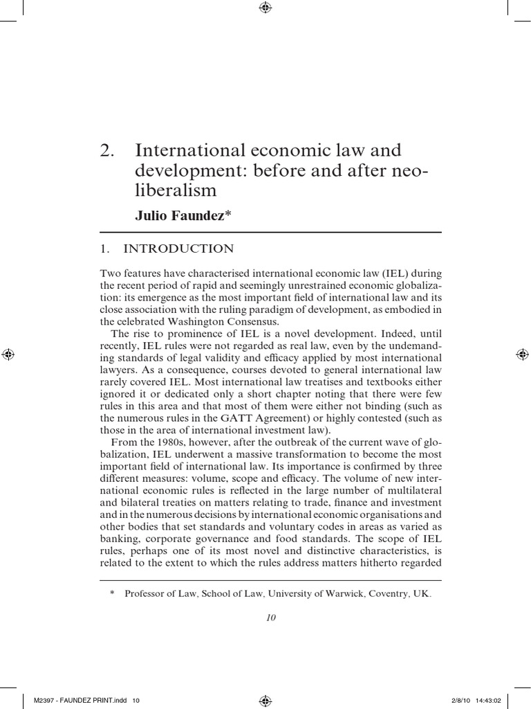 Evolution of International Economic Law | PDF | World Trade ...