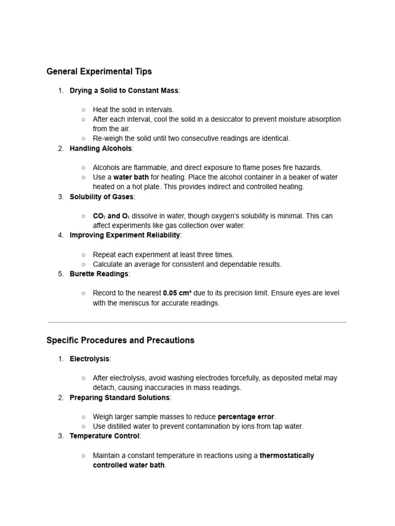 Essential Experimental Tips for Accuracy | PDF | Observational Error ...