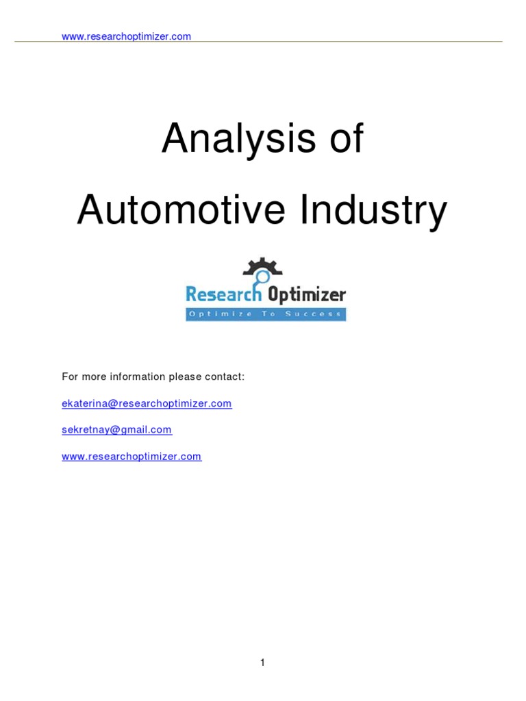 Analysis of Auto Industry Mercedes Benz Car