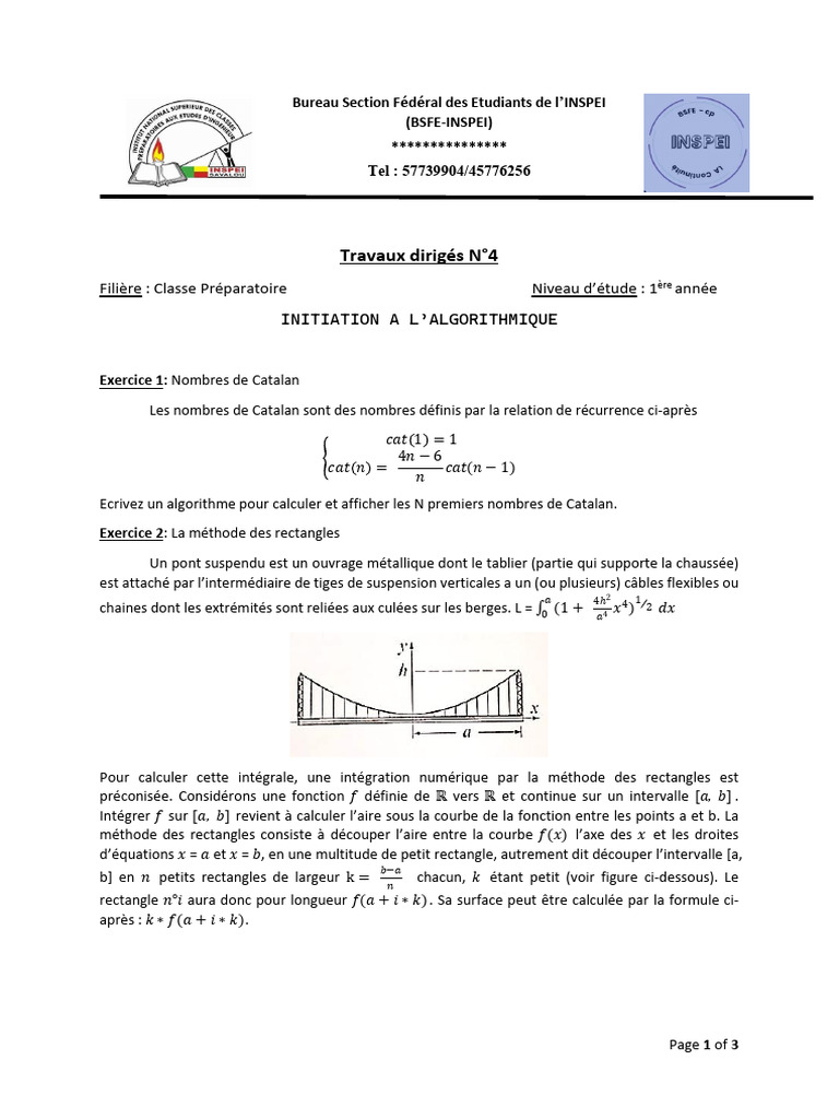 Algorithmes et Exercices en Algorithmique | PDF | Intégral | Analyse ...