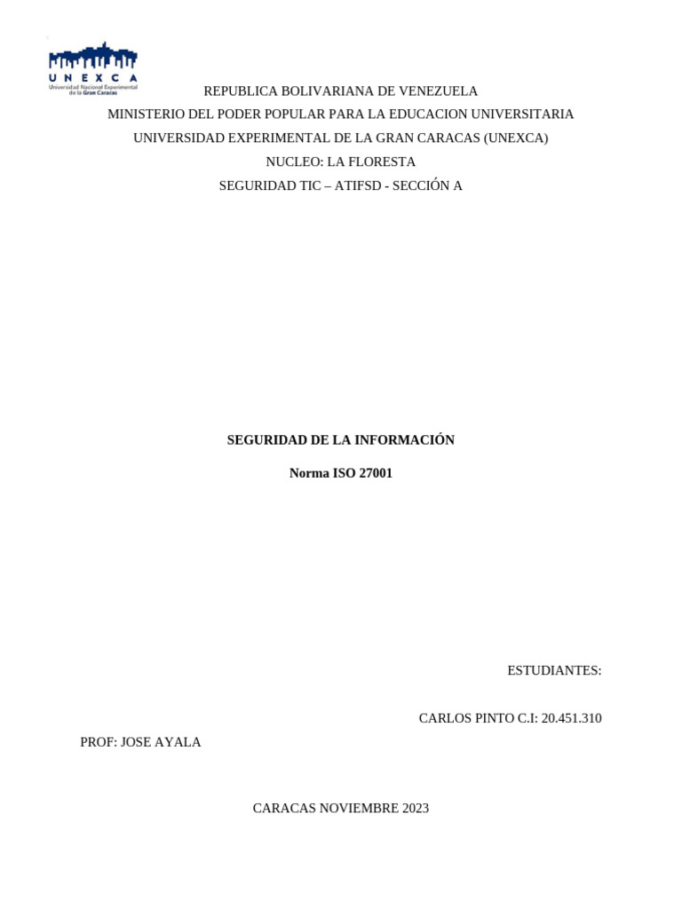 Análisis de la norma ISO 27001 | PDF | Seguridad de información | La ...