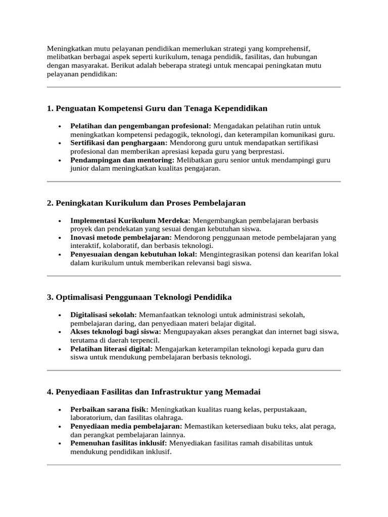 nilai pelayanan dalam pendidikan