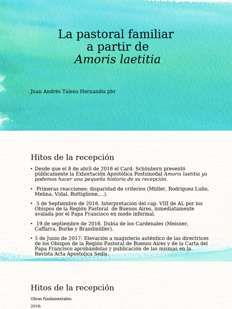Tema 3b. La Pastoral Familiar A Partir de AL | PDF | eucaristía | Amor