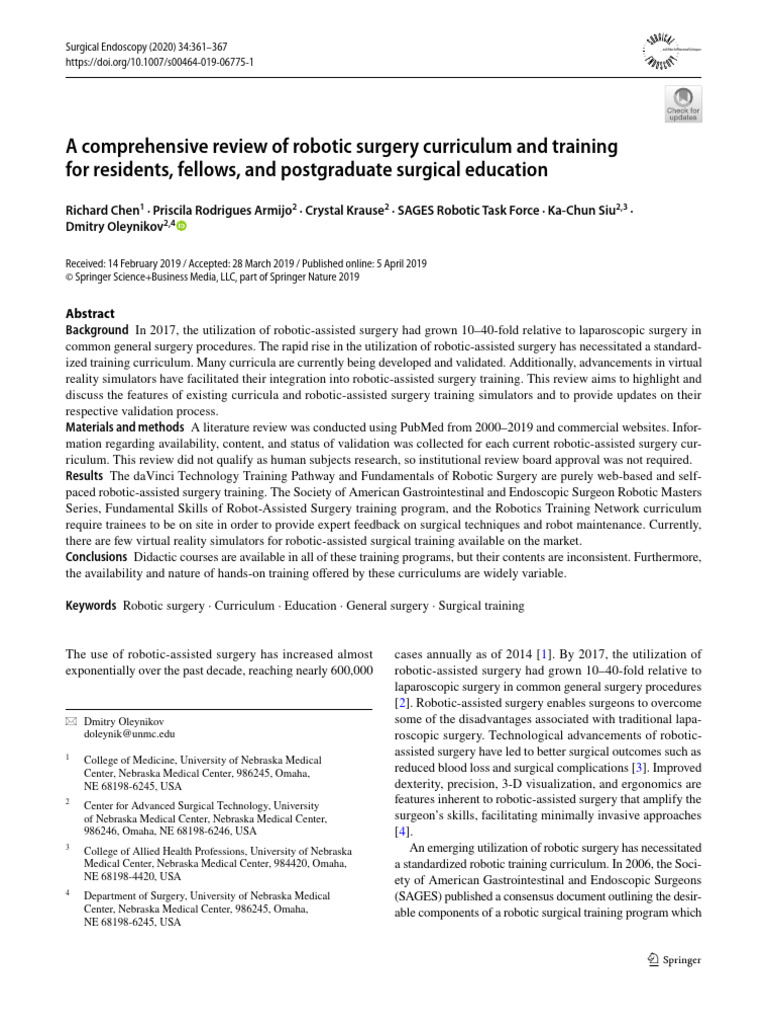 s00464-019-06775-1 | PDF | Surgery | Simulation